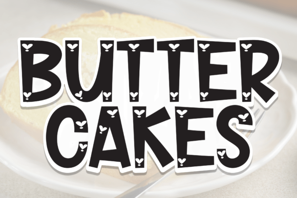 Butter Cakes Typeface: Bold Display Font with Heart Cutouts