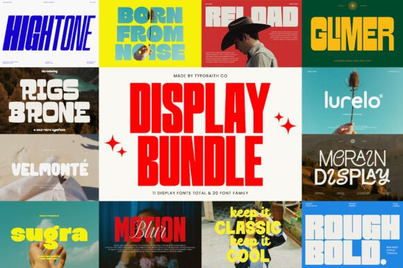 Display Bundle Fonts: Typefaces for Crafters & Sellers