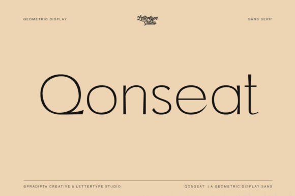 Qonseat: A Geometric Display Sans Serif for Publishers