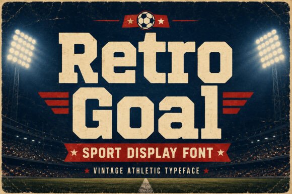 Retro Goal: A Vintage Sport Display Font for Makers